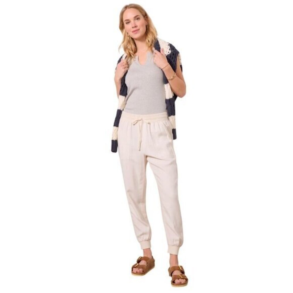 Splendid Cream Lightweight Linen Joggers NWT Retail $158
